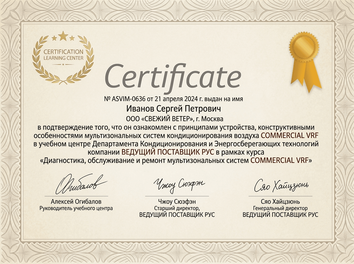 Сертификат авторизации Hisense